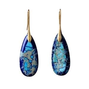 Agate Water Droplet gold over stainless hook earrings*Gorgeous